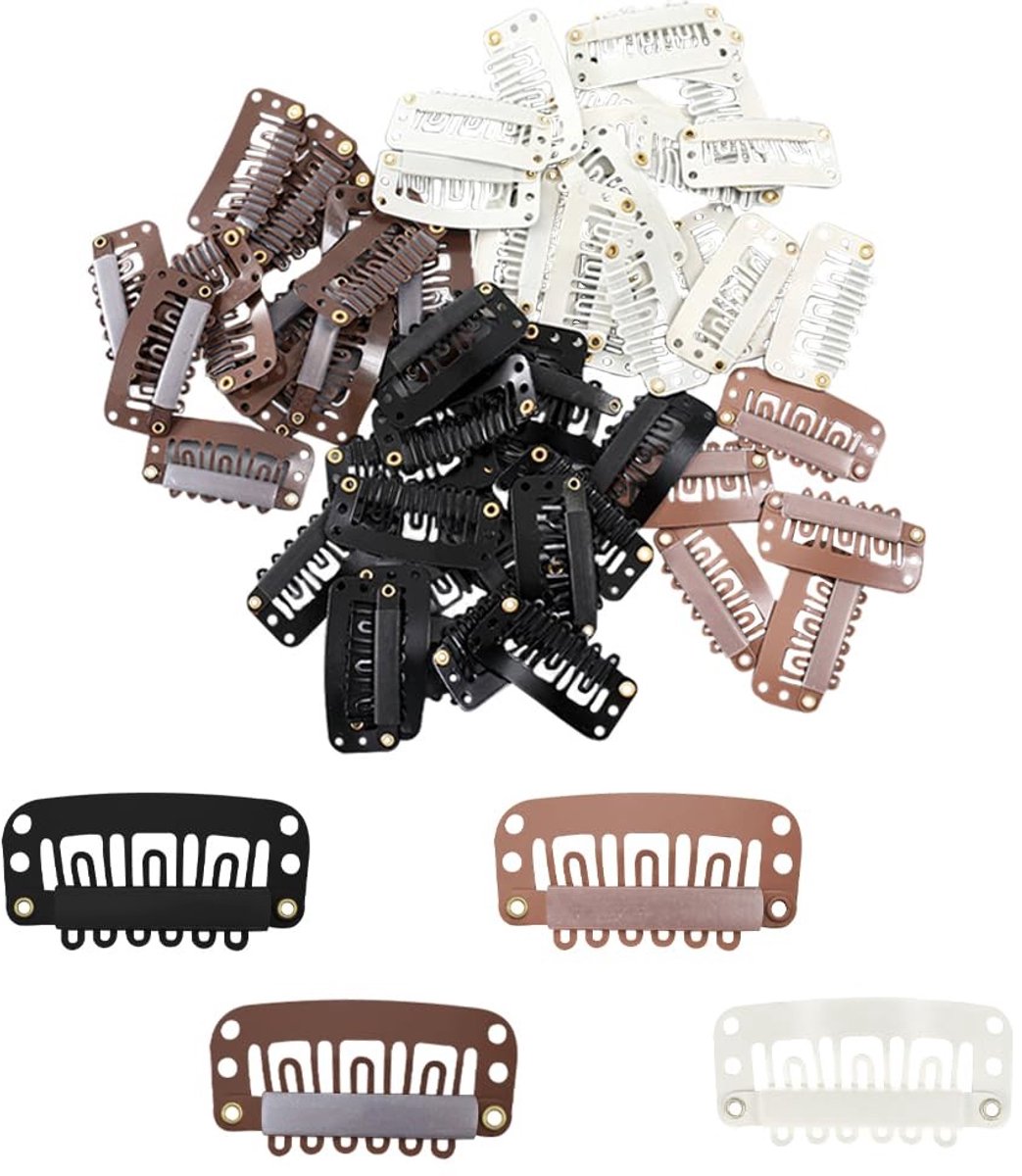 Dailygoods - U-vormige Haarclips voor Extensions, 60 Stuks