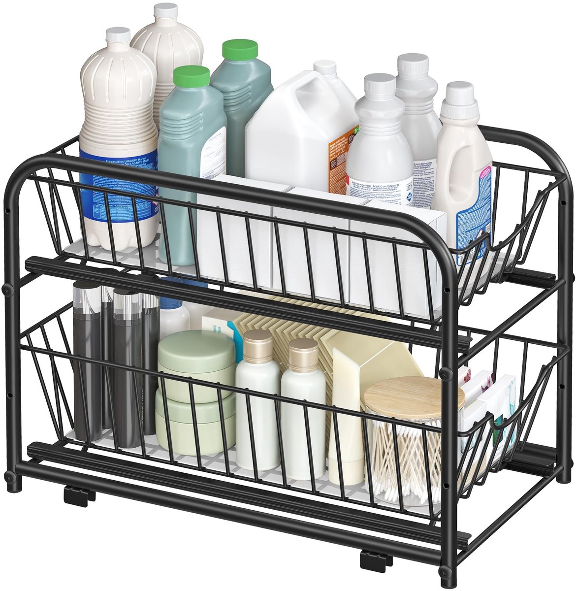 Dailygoods - Keukenorganizer met 2 Niveaus, Stapelbaar en Uitbreidbaar
