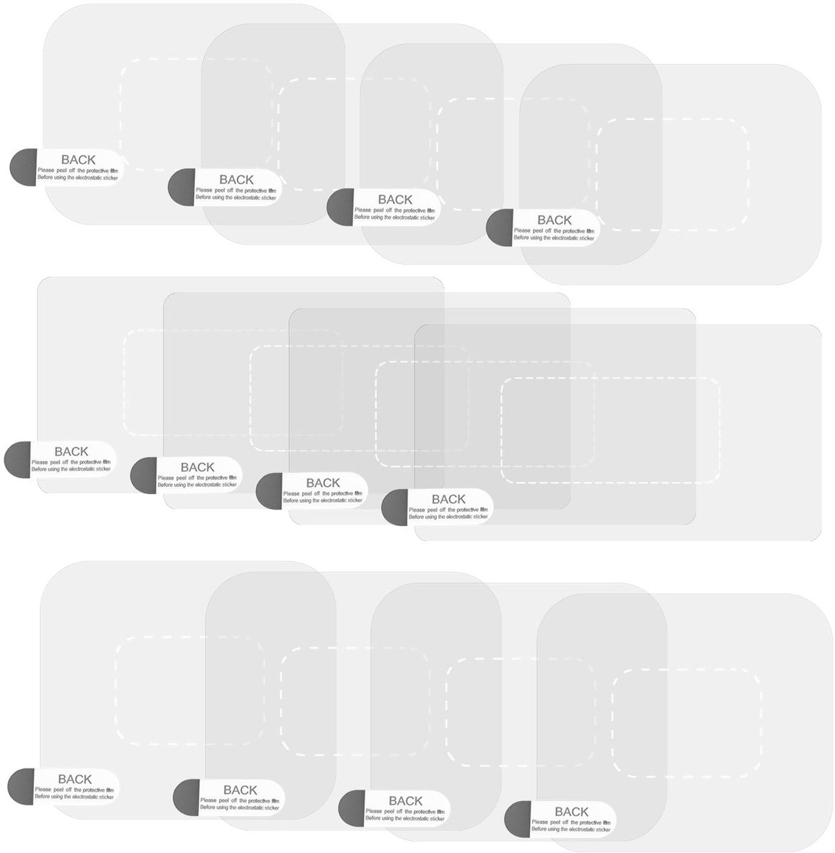 Dailygoods - Set van 12 Herbruikbare Dashcamstickers voor Voorruit