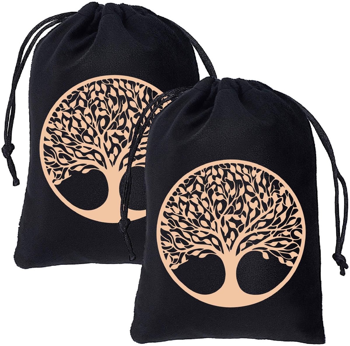 Dailygoods - Set van 2 Fluwelen Zakjes voor Tarotkaarten