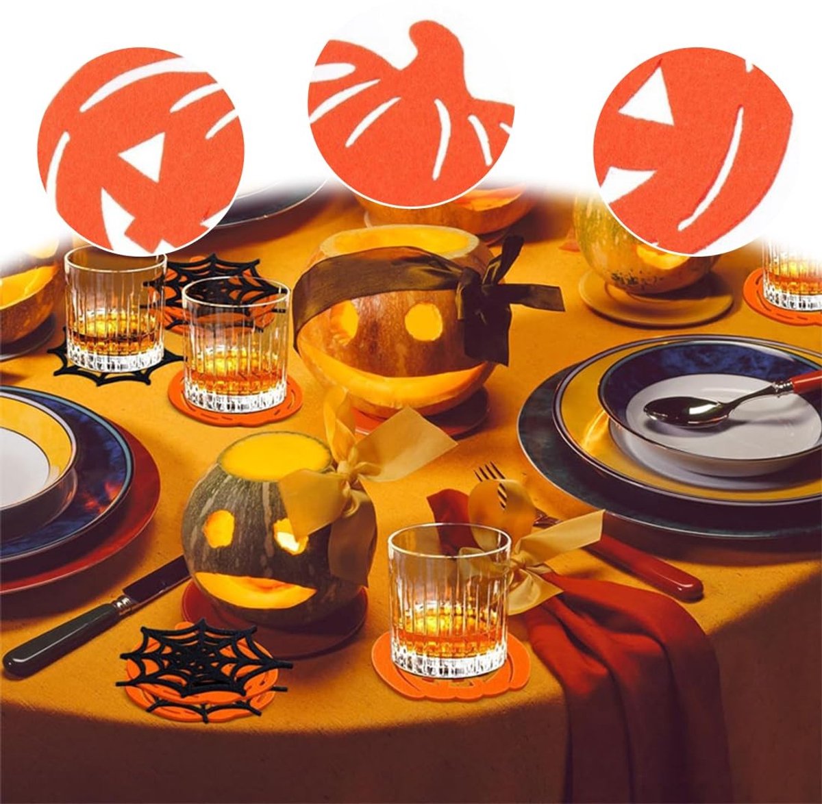 Dailygoods - Set van 10 Onderzetters voor Halloween (2 Stijlen)