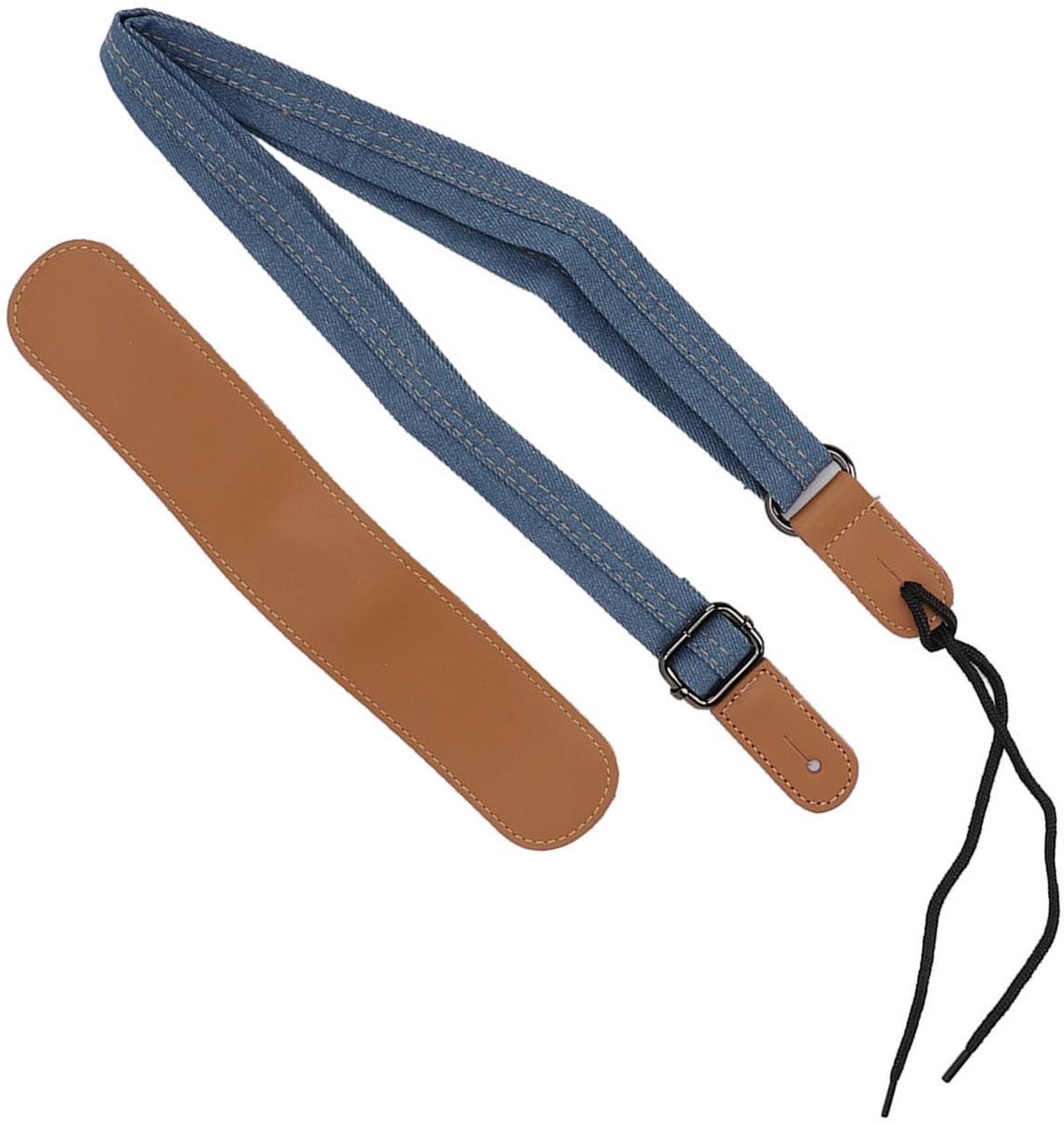 Dailygoods - Verstelbare Ukeleleband van Denim en Leer voor Optimaal Comfort