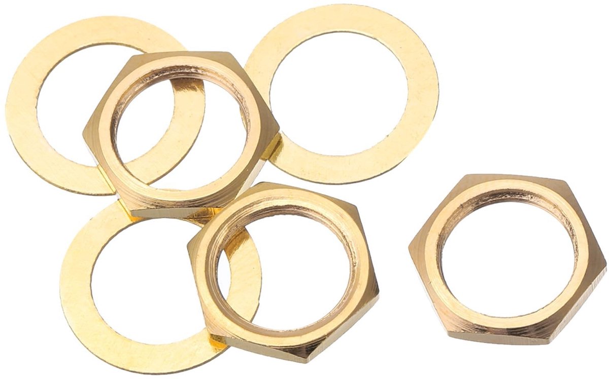 Dailygoods - Set van 3 Gitaar Moeren en Ringen voor 3/8" Jack Socket