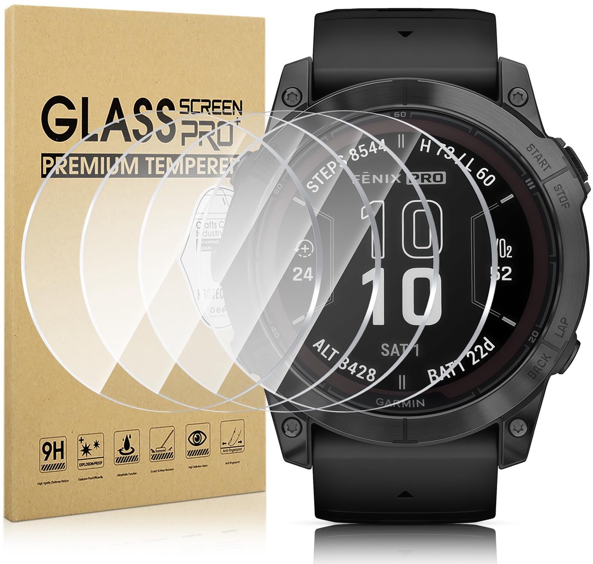 Dailygoods - 4 Stuks Krasbestendige Schermbeschermer voor Garmin Fenix 7 Pro