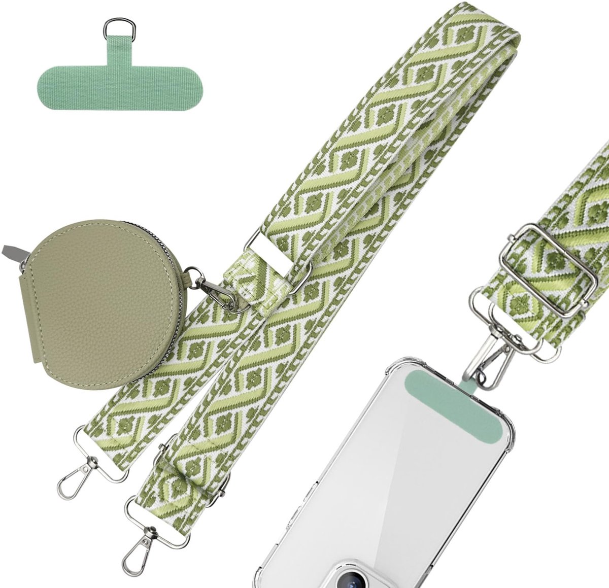 Dailygoods - Telefoonkoord met Verstelbare Portemonnee voor Smartphone
