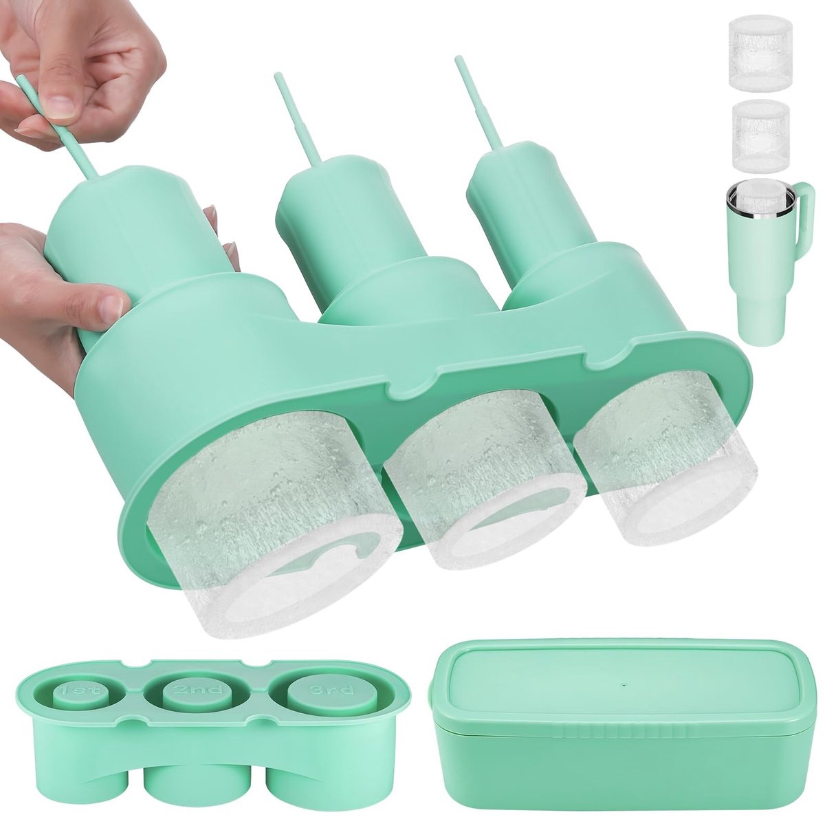 Dailygoods - Siliconen IJsblokjesvorm met Deksel voor Cocktails