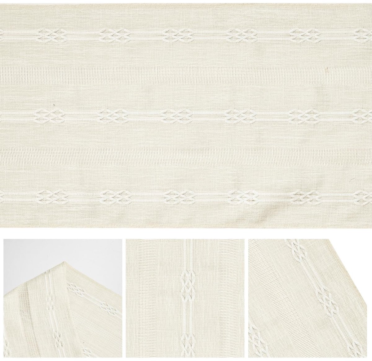 Dailygoods - Linnen Tafelloper Rustiek Boho 33x243 cm voor Eettafel Decoratie