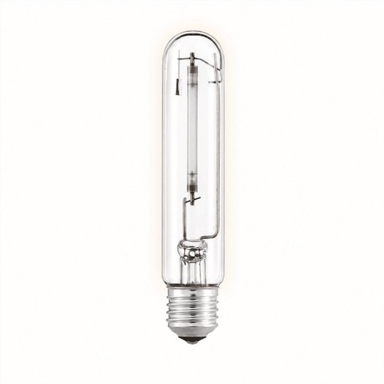 Een enkele T-vormige gasontladingslamp met E27 fitting