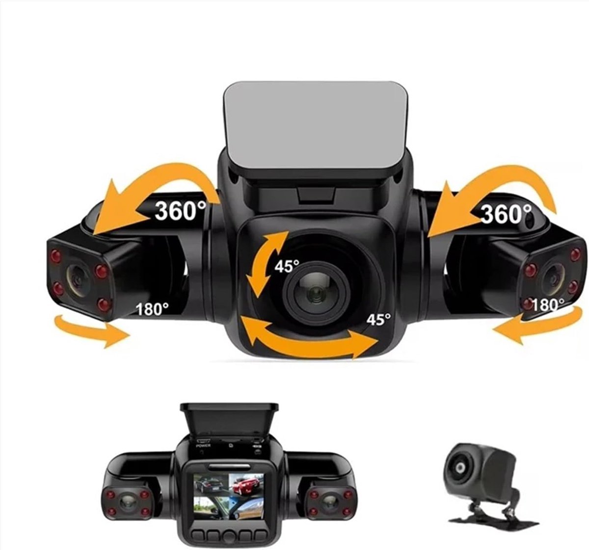 Auto DVR - Dashcam Set - Veiliger Rijden - 4 Kanalen Opname - 360 Graden Zicht - Zwart – foto 6