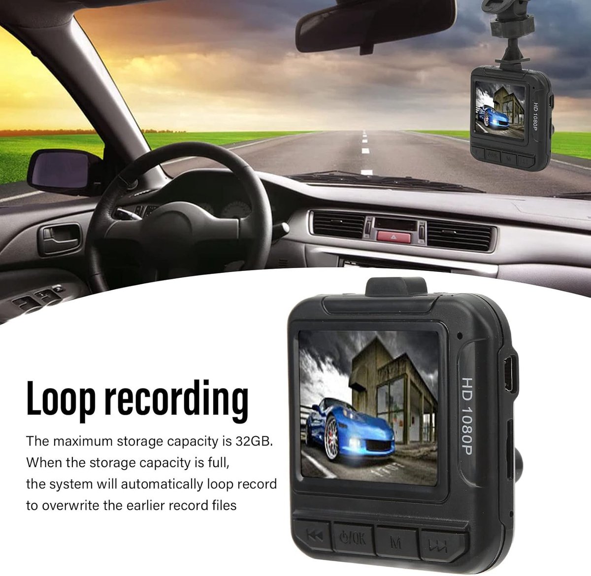Dash Cam - Autorijrecorder - Veilig Rijden - Bewegingsdetectie - 16 Inch Scherm - Zwart – foto 4
