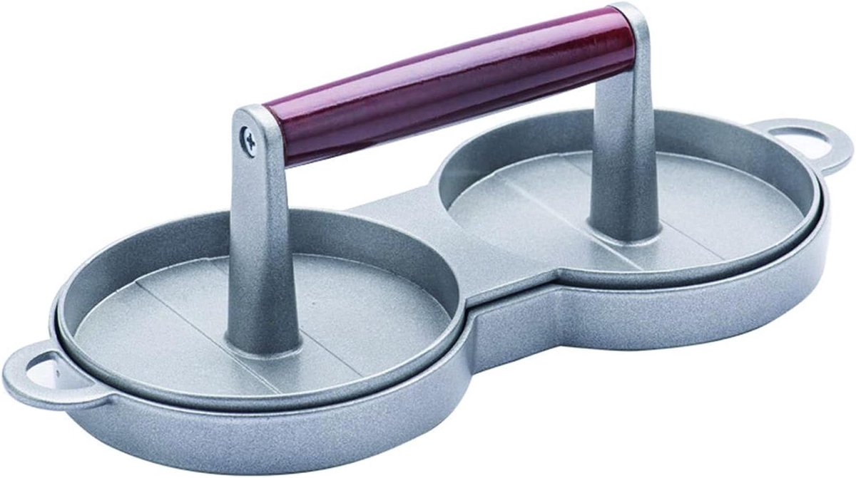 Burgerpers - Vleesvormer - Burgers Maken - Dubbele Patty Vorm - 2 Stuks - Aluminium