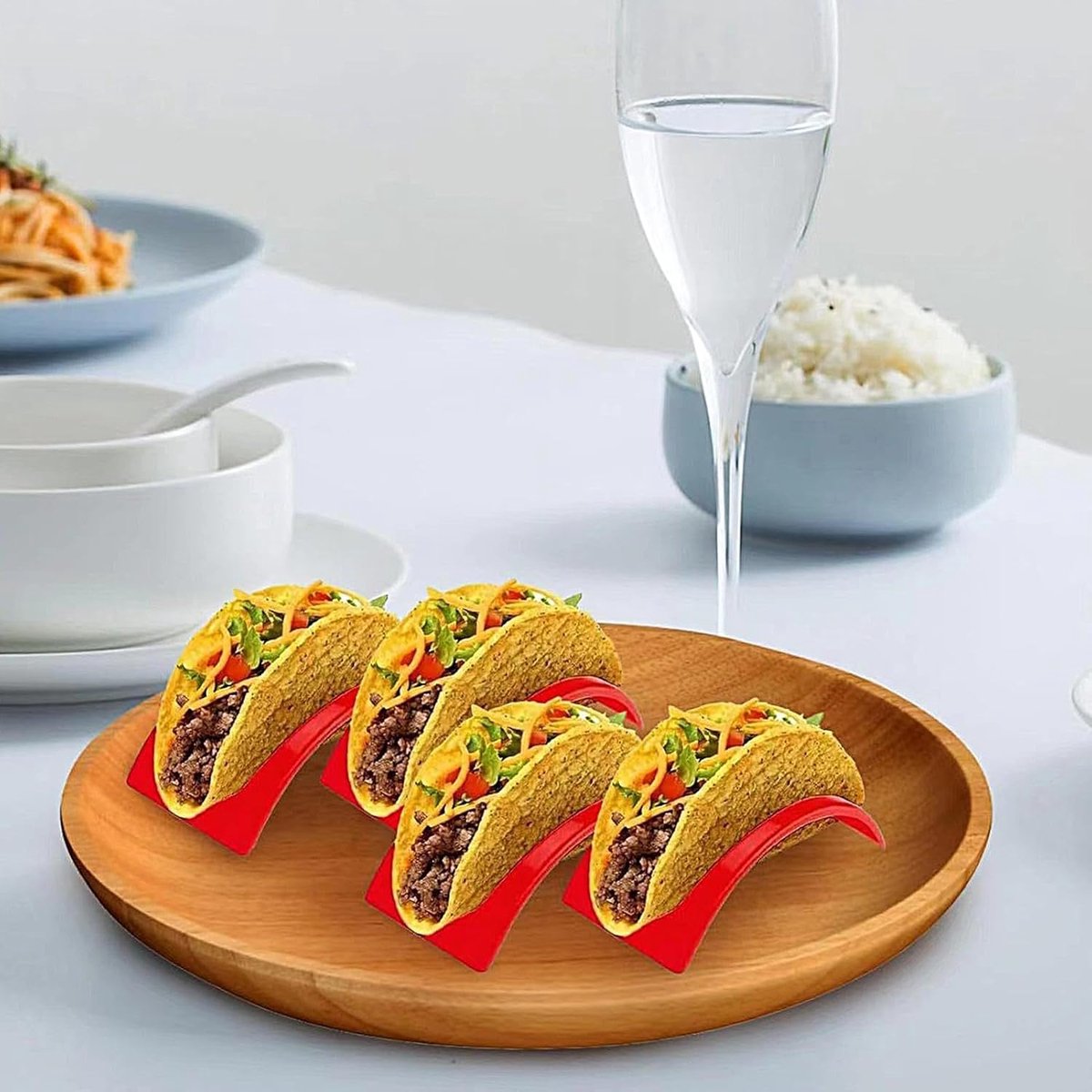 Tacohouder - Taco rek - Eten Serveren - Vaatwasmachinebestendig - 11 cm - Rood