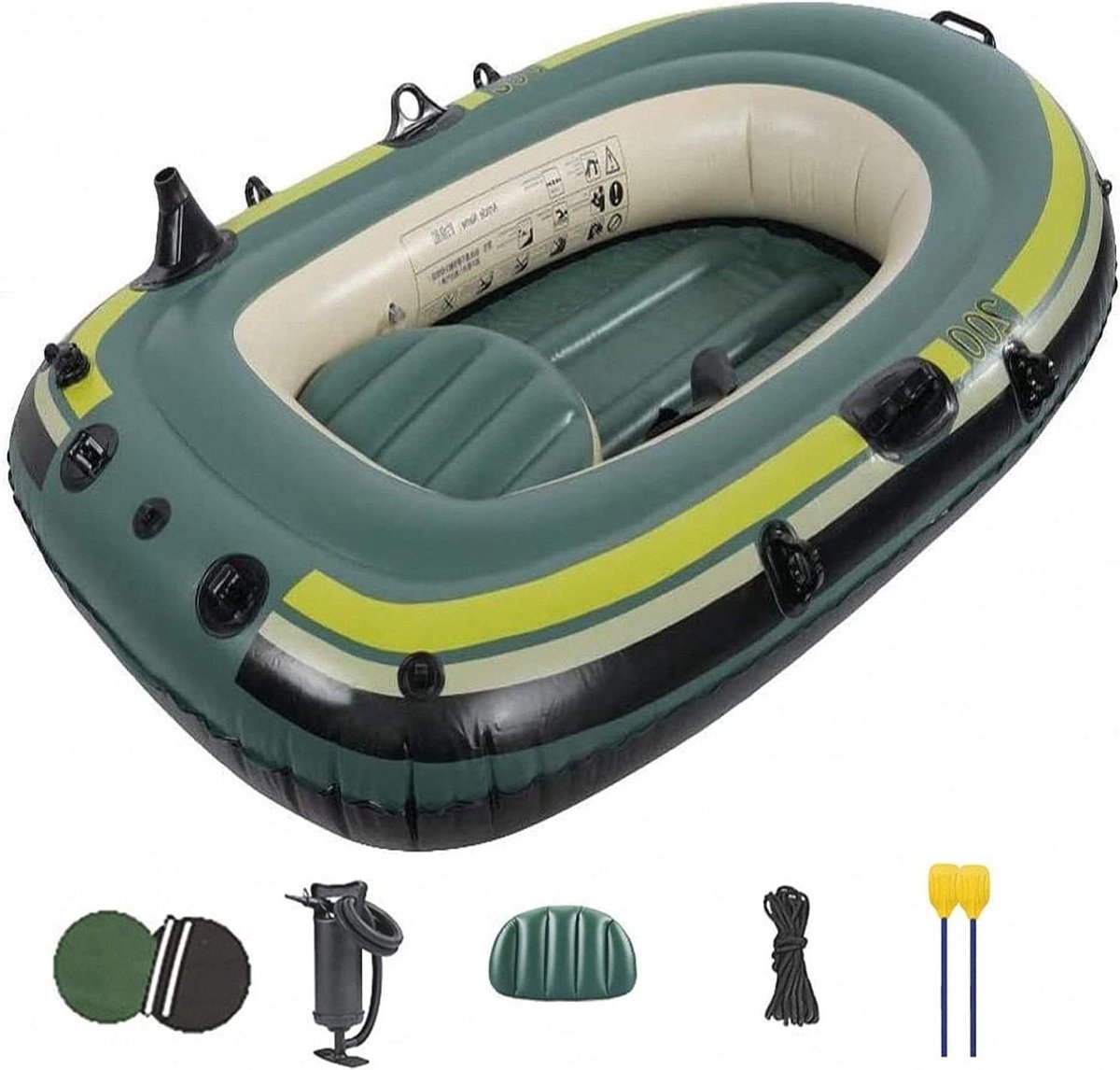 Opblaasbare Kajak - Vissersboot Vlot - Waterpret Reizen - Dubbele Luchtkamers - 2 Persoons - One Color