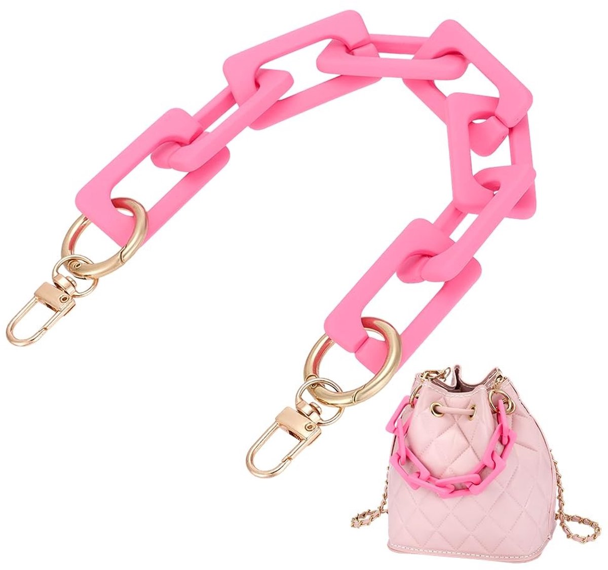 Cosensi - Dailygoods - Roze Acryl Portemonnee Ketting voor Handtassen