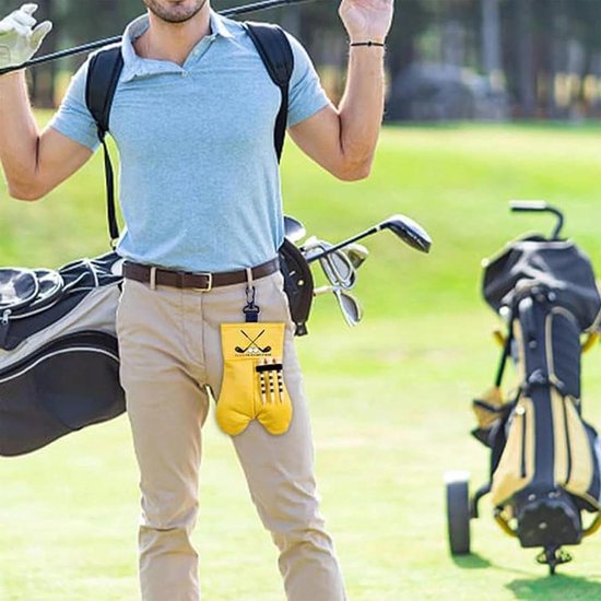 Grappige golfgeschenken voor golfliefhebbers, opbergzakje voor golfballen, gepersonaliseerde tas met haak en lus, ideaal voor vader en echtgenoot — afbeelding 3