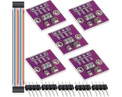 Set van 5 Temperatuur- en Vochtigheidssensoren AHT20 + BMP280 Hoogprecisie Luchtdrukmodule 3-in-1 Sensorvervanging BME280 met Aansluitkabels voor Mannelijke en Vrouwelijke Verbinding