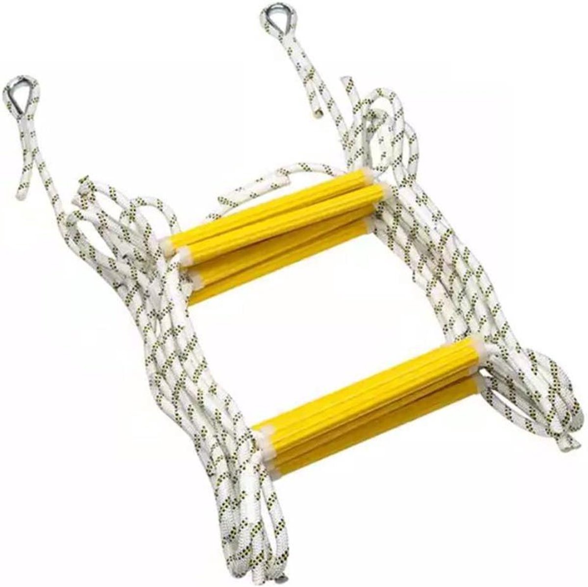 Touwladder, Noodgevallen Brandladder Vlamvertragende Veiligheid Touw Vluchtladder Met Karabiners Kinderen En Volwassenen/12M/39Ft