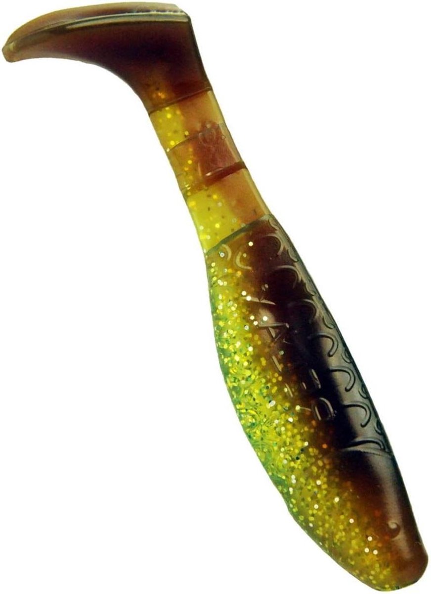 Zacht Kunstaas - Rubber Vissen - Roofvis Vangen - Schepstaart Actie - 7.5 cm 10 Stuks - Motorolie Groen