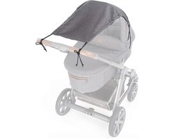 Zamboo Universeel Zonnescherm Deluxe voor Kinderwagen – UV 50+ Bescherming – Scheurvast met Rolfunctie – Grijs Gemêleerd