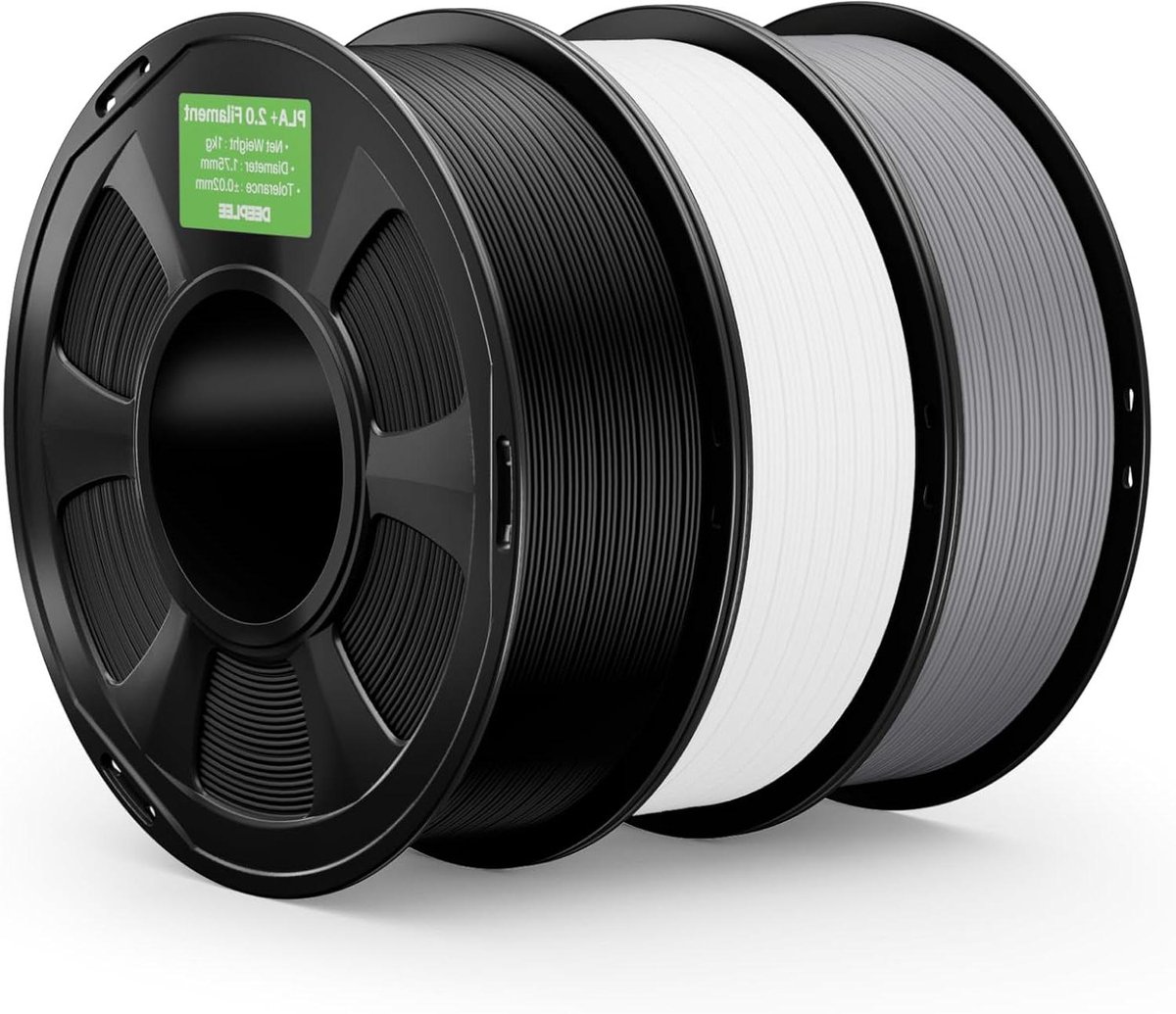 3D Printer Filament - PLA Plus Materiaal - Modelbouw Creatie - Hoge Slagvastheid - 175 mm - Zwart Wit Grijs