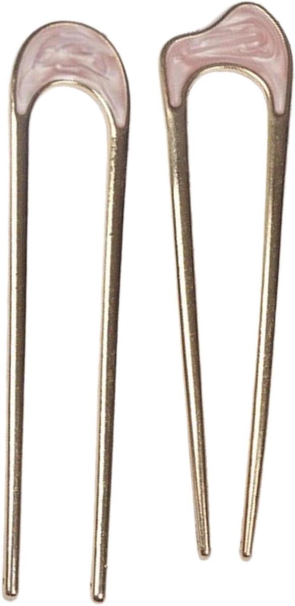 Franse broche - Haarvork set - Kapsel maken - U-vormig ontwerp - 2 stuks - Zilverkleurig