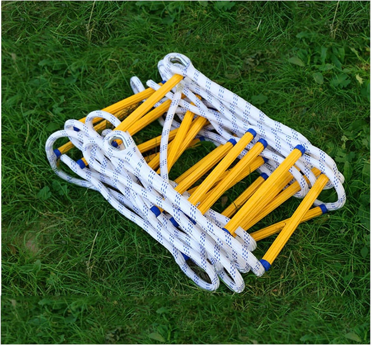 Veiligheidstouwladder - Vluchtladder Noodladder - Veilige Evacuatie - Sterk Draagvermogen - 10 Meter - Geel