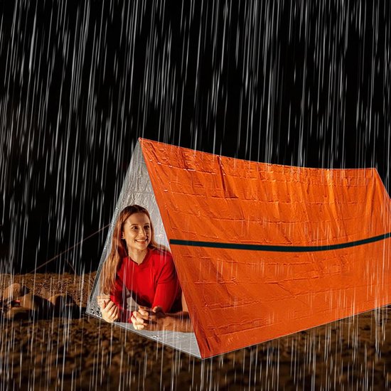 Survival Bivakzak - Nood Slaapzak - Outdoor Bescherming - Wind en Waterdicht - 245 x 157 cm - Zilver — afbeelding 4