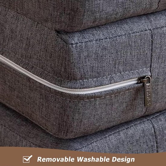 Opvouwbare Matras - Logeerbed Vloermat - Gasten Ontvangen - Afneembare Hoes - 180 x 60 cm - Blauw — afbeelding 2