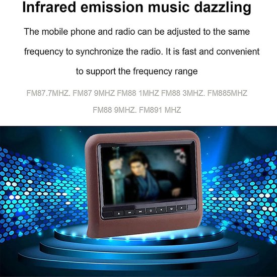 Hoofdsteun DVD Spelers - Auto Monitors - Reizen met Kinderen - Slot-in Scherm - 2 Stuks 9 Inch - Zwart — afbeelding 3