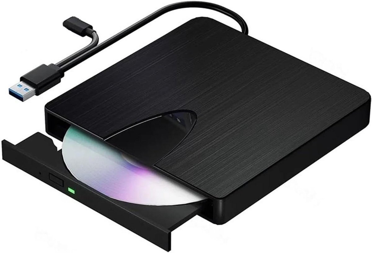 Externe Blu-ray Drive - Optische Lezer - Films Kijken - USB 3.0 Type-C - 6x Leessnelheid - Zwart