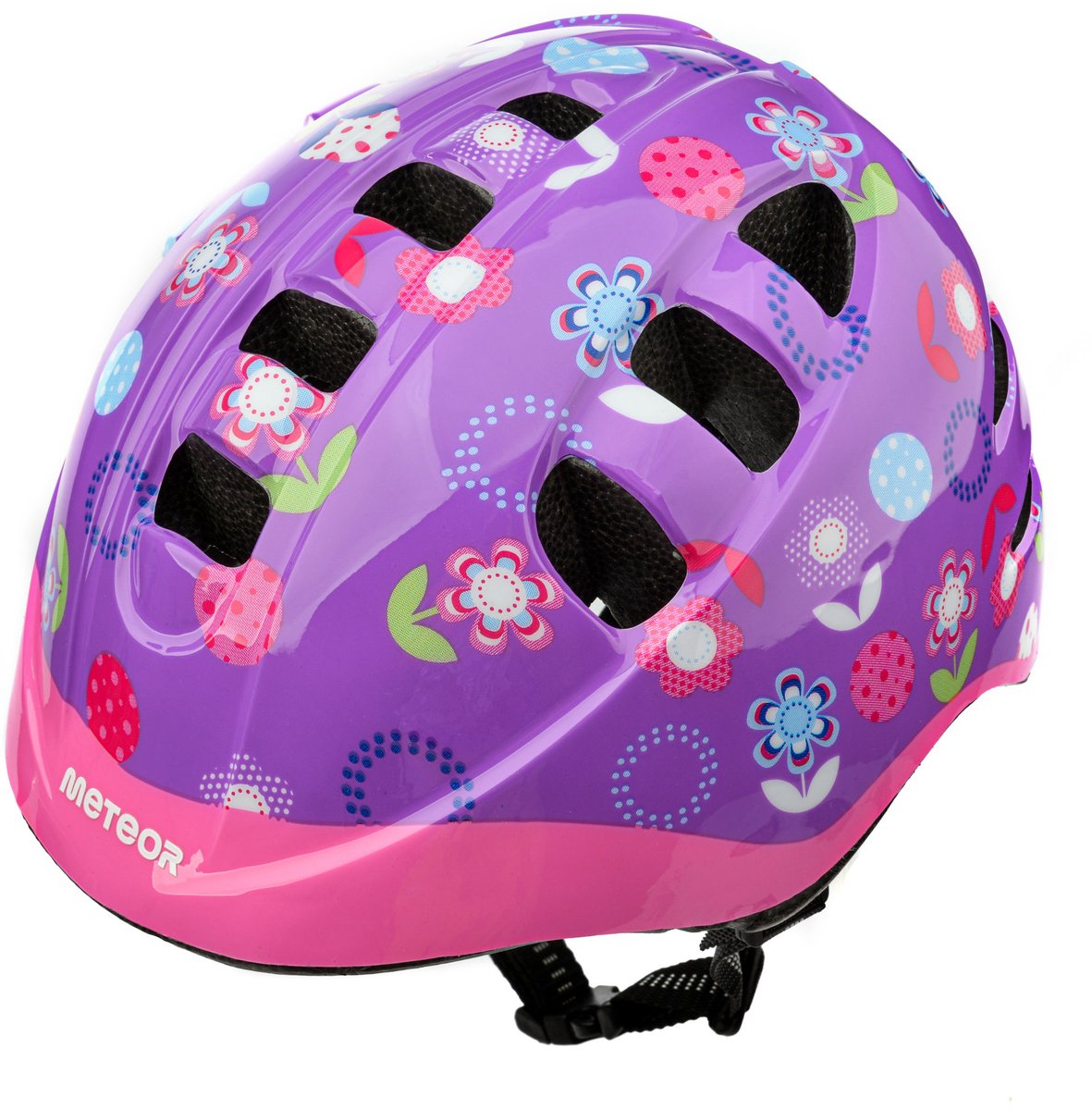 Meteor MA-2 M 52-56 cm - Fietshelm voor Kinderen - Bloemen