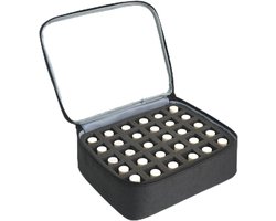 Nagellak organizer - 30 vakjes - Nagellak opbergen - Nagellak Koffer - Beautycase - Nagelkoffer Tas - Multifunctionele nagellaktas - met verwijderbare vakken - Toilettas - Cosmetische tas - Reistas - opbergdoos - nagel accessoires - 25*22*7cm - zwart