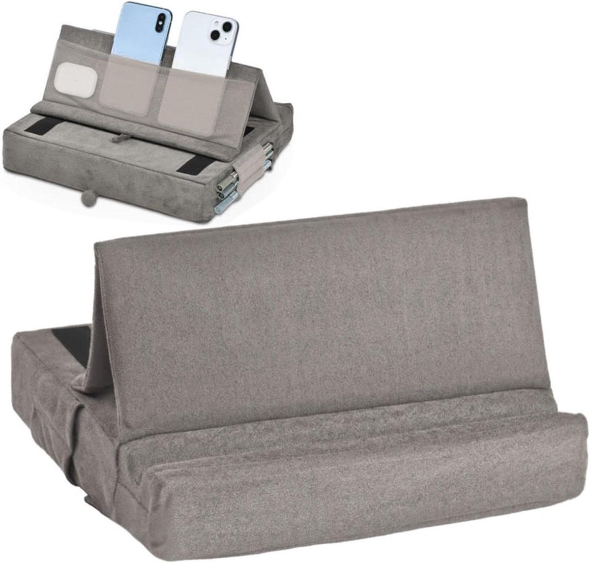 Tablet Stand - Tablet Pad - Comfortabel Lezen - Drie Kijkhoeken - 28 x 26 cm - Grijs