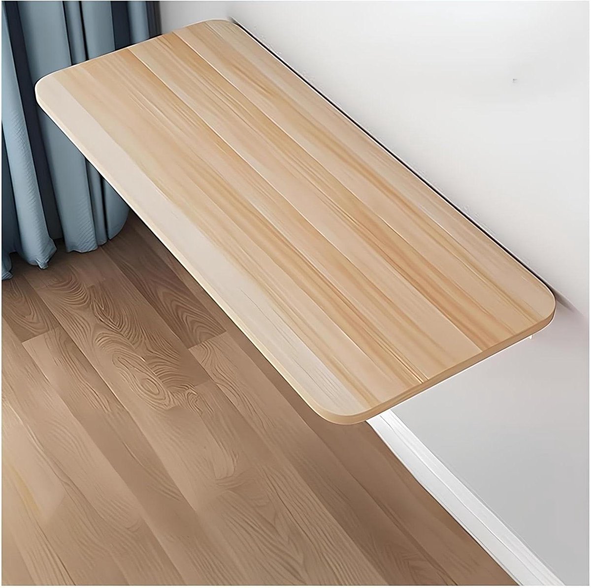 Wandtafel Klapbaar - Werktafel Bureau - Ruimte Besparen - Gelaagd Hout - 80x40cm - Houtkleur