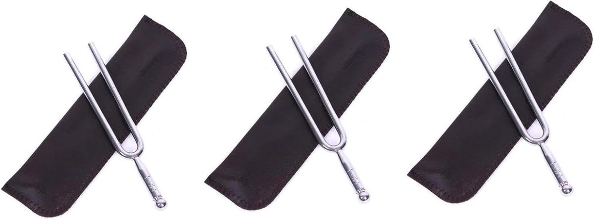 Stemvork Set - Klangvorken Muziek - Instrumenten Stemmen - Absolute Standaard - 3 Stuks - Zilver