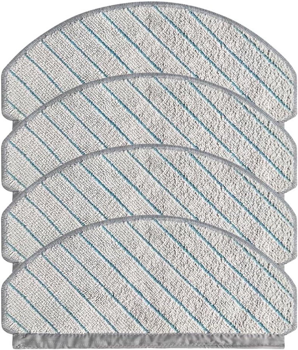 Microvezel Mop Doeken - Reinigingspads - Robotstofzuiger Onderhoud - Sterke Reinigingskracht - 4 Stuks - Grijs