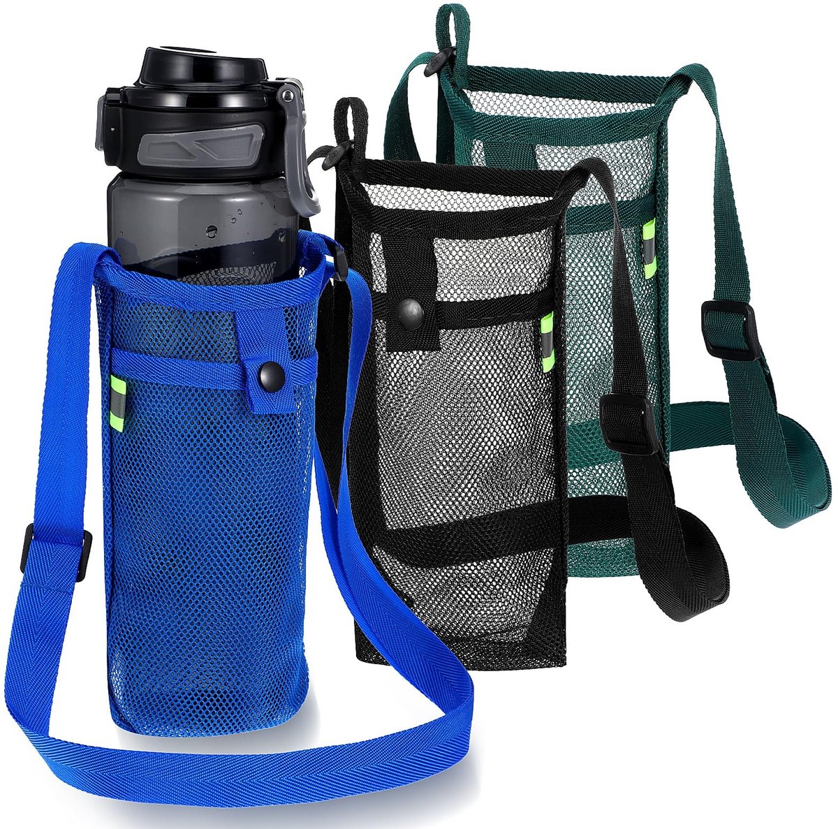 Dailygoods - Set van 3 Mesh Waterfleshouders met Verstelbare Schouderriem