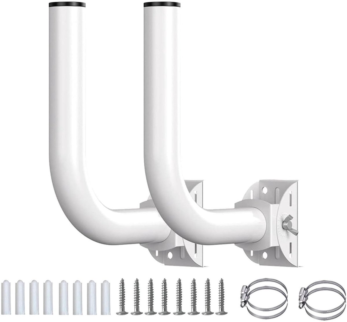 Dailygoods - Antenne-montagepaal met 150° Verstelbare Roestvrijstalen Beugel, 2 Stuks
