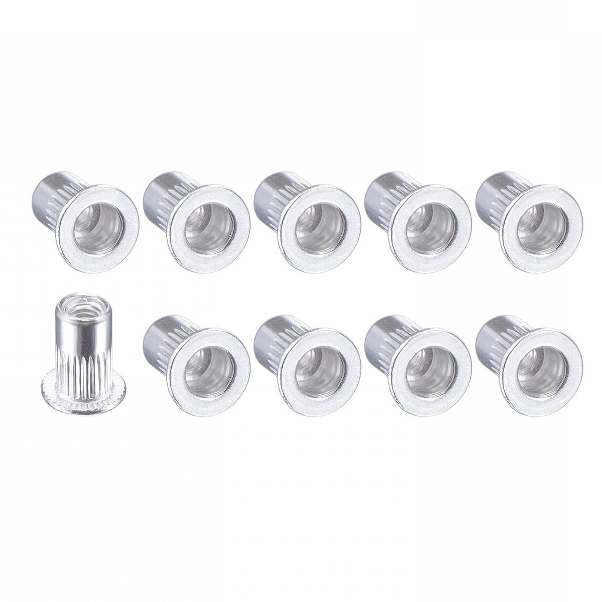 Rivet Nuts M3 - 50 Stuks Aluminium Legering Knurled Inserts voor Meubelmechanica en Bevestigingen - Draadmoeren in Zilveren Kleur