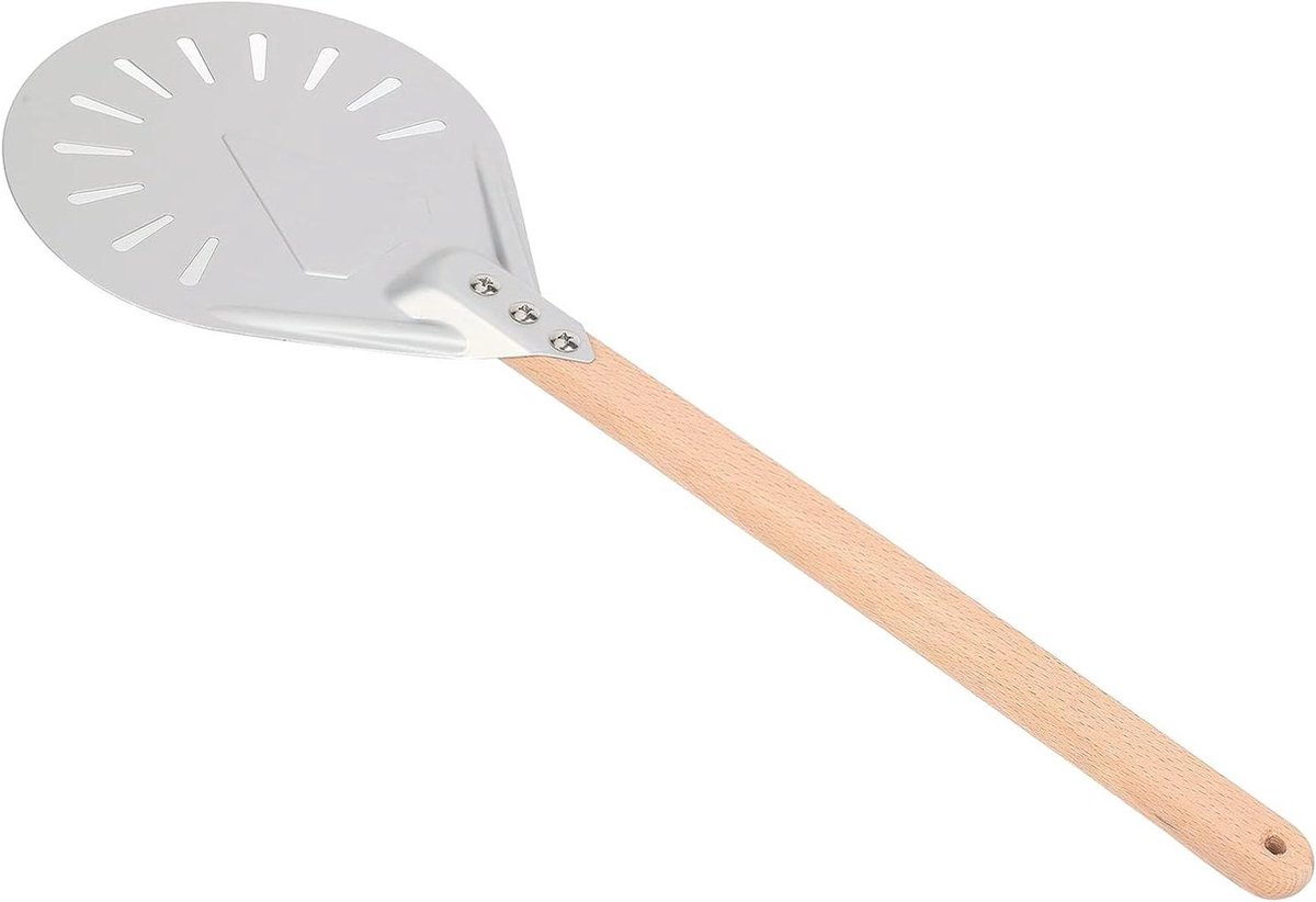 Pizza Schep - Pizzaspade - Pizza Bakken - Perforatie Ontwerp - 41cm Handvat - Zilver