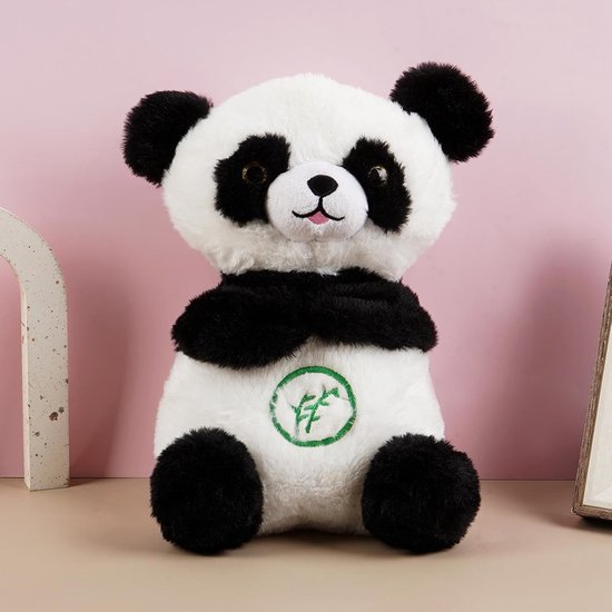 Rustgevende Panda - Pluche Slaapmaatje - Helpt bij Slapen - Ritmische Ademhaling - 27 cm - Wit Zwart — afbeelding 4