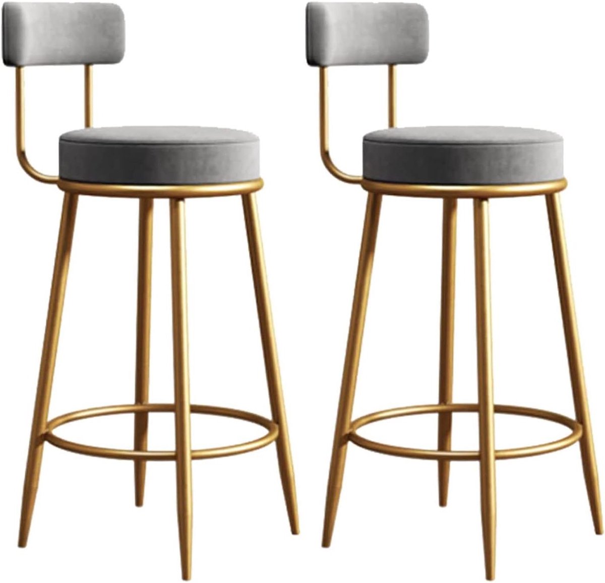Barkrukken Set 4 - Teller stoelen - Ontbijt bar - Stevig metalen frame - 65 cm zithoogte - Groen