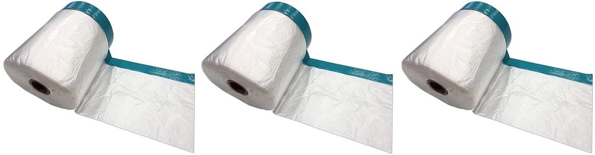 Afdekfolie met Tape - Bouwfolie Schilderstape - Klus Klussen - UV-bestendig Textiel - 140 cm x 20 m - Transparant