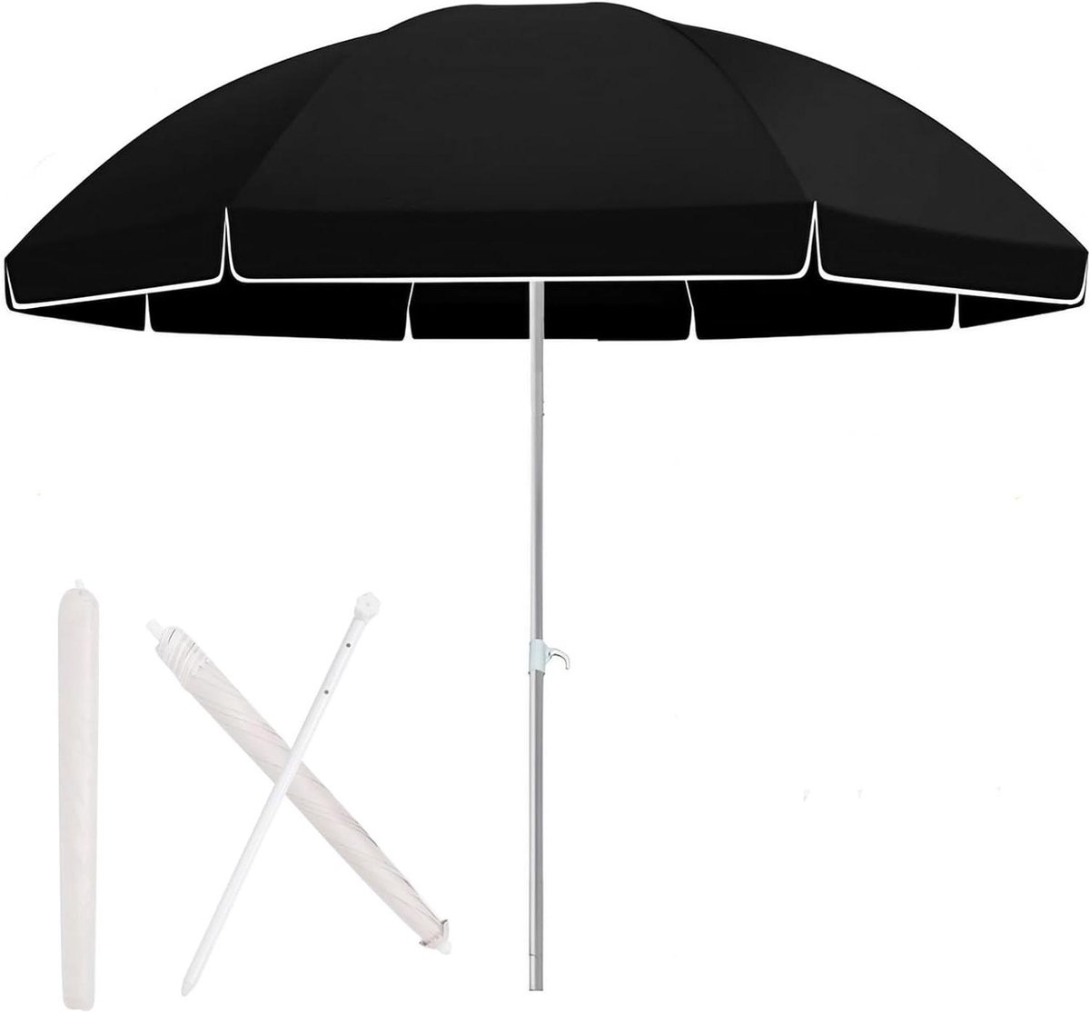 Terras Parasol - Buiten Scherm - Buiten Ontspannen - UV Bescherming - 260 cm - Zwart