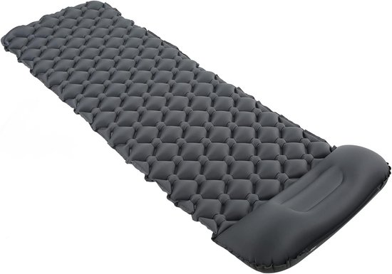 Slaapmat Lichtgewicht - Kampeermat Opblaasbaar - Kamperen en Backpacken - Vochtbestendig met Kussen - 195x61x6 cm - Blauw — afbeelding 4
