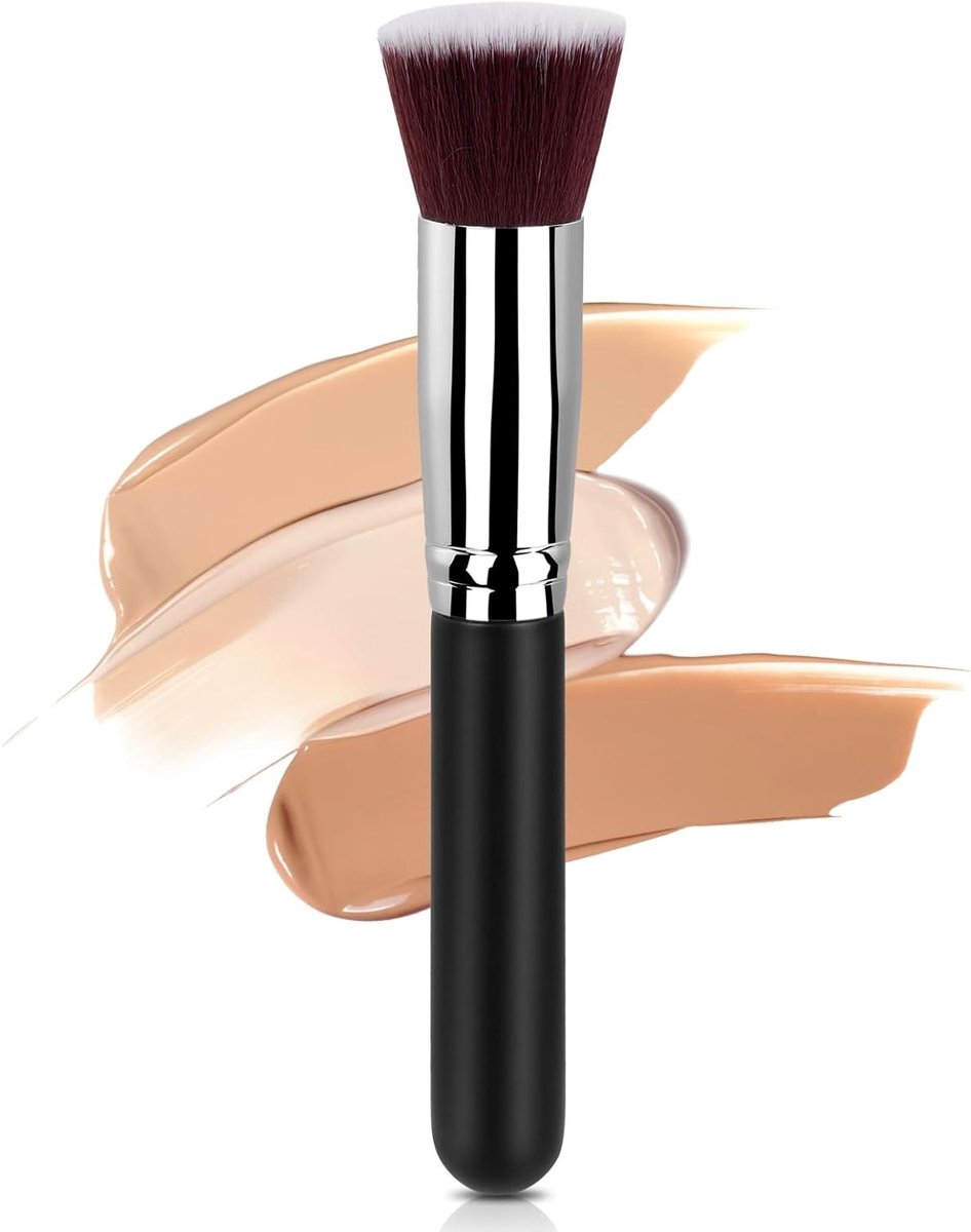 Premium Foundation Brush voor Liquid Makeup - Multifunctionele Make-up Borstel voor Concealer, Poeder en Crème, Zwart