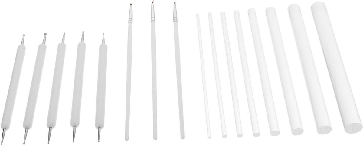 Dotting Tools Set - Mandala Stippen - Kunst Maken - 16 Delig - 15 cm - Wit