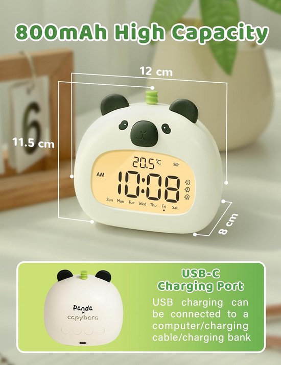 Kinderwekker - Digitale Wekker Slaapkamer - Slaaptrainer Kinderen - kinderdesign — afbeelding 5