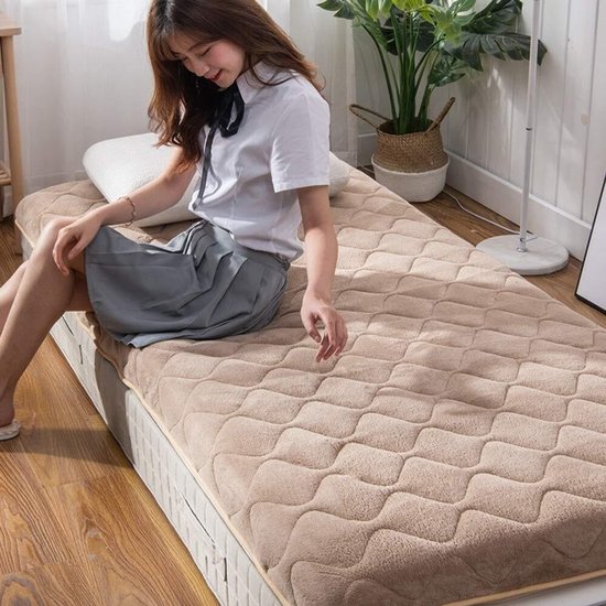 Japanse futonmatras - Verdikte mat - Comfortabel slapen - Opvouwbaar en draagbaar - 90x200cm - Grijs — afbeelding 3
