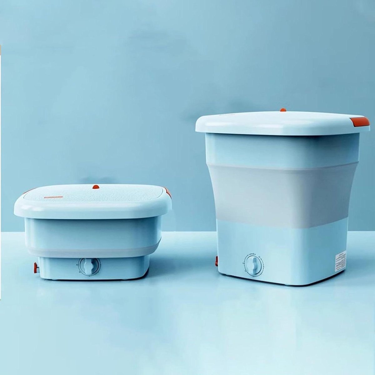 Draagbare Wasmachine Mini Opvouwbaar Kleine Wasjes Centrifuge Functie 18 Liter Blauw